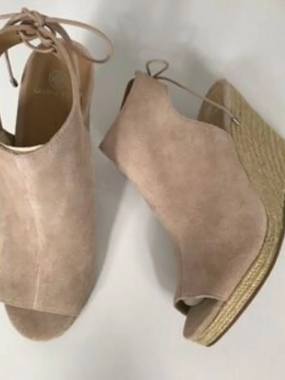 Laurie Felt Suede Peep-Toe Wedge